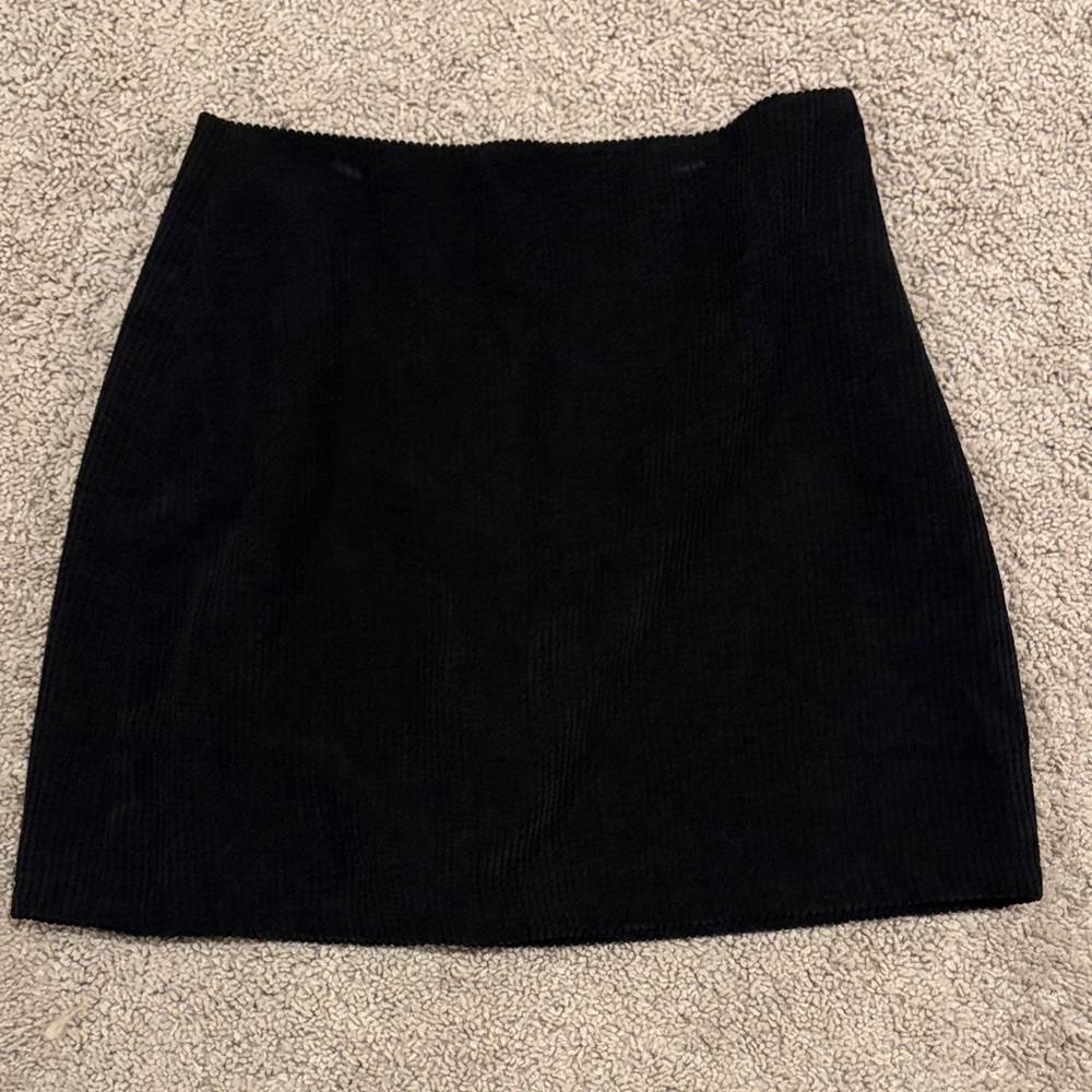 Vintage Havana Black Corduroy Mini Skirt